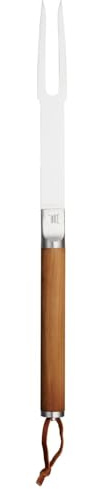 Fiskars Norden Grill Chef Grillgabel, Ideal für die Verwendung im Freien | Edelstahl/Birkenholz, Länge: 44,1 cm, 1066427