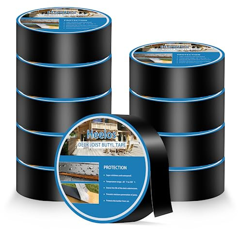 Balkenband für Terrassendielen, 5,1 x 15,7 m, wetterbeständiges Terrassen-Balkenband, wasserdichte Dichtung, antiseptisches Butyl-Balkenband, selbstklebendes Blinkbalkenband für Holzdecks, Balken,