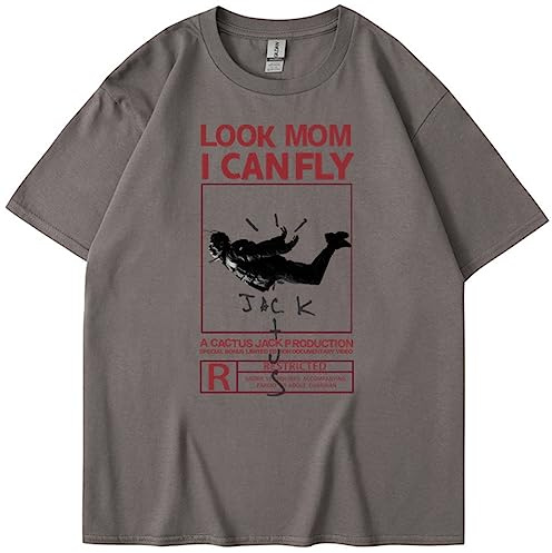 Silver Basic Travis×Ky Jack Astroworld Hiphop Summer Tee Mens Sportive Casual Traspiranti Look Mom I Can Fly Maglietta a Maniche Corte Unisex L,SHUIHEI-3