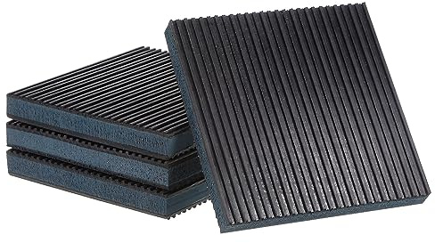QUARKZMAN 4Stk Gummi Anti-Vibrationspads Vibrationsdämpfer 6 x 6 x 7/8 Isolationspad Vibrationsisolationspads Gerippte Matten mit EVA-Mitte für Waschmaschine Luftkompressen Laufband