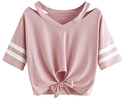 Haut Sexy Femme Grande Taille, Crop Top Femme Courte,T-Shirts et Tops de Sport Femme Creux Manche Courte Confortable Ample Chemises Respirant Doux Léger Été Blouses Convient Plage Vacances Tunique