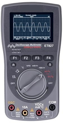 Oscilloscopio portatile Oscilloscopio digitale intellinte 2in1 40 MHz 200 Msps/S 6000 conteggi Vero RMS multimetro con multimetro analogico AUTO con prestazioni elevate