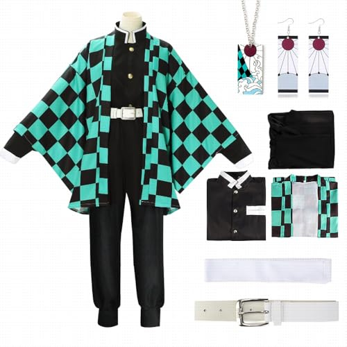 YYDSXK Cosplay Nezuko Tanjirou, Déguisement Kamado Nezuko Tanjirou Kochou Shinobu Mitsuri, Cadeau pour Enfants Adulte, Ensemble de Cape Kimono pour Carnaval Halloween