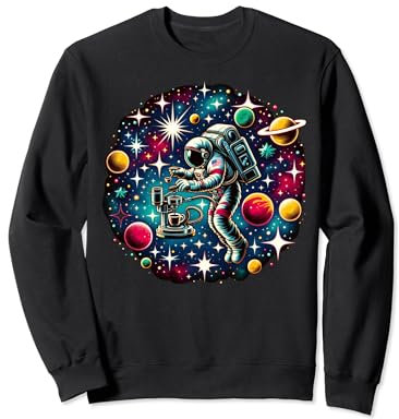Cool Galaxy Astronaute Barista Sweatshirt