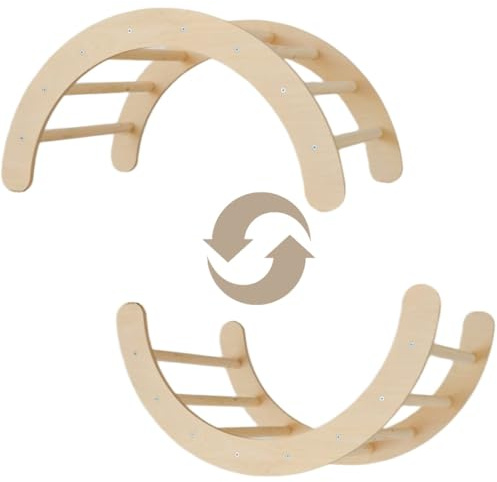 WOODENLAND® Balancín Montessori de Madera para Bebés - Arco Pikler Evolutivo - Escalera Montessori - Regalo Ideal Bebés Desde 1 Año - 100% Madera Natural - Fabricación Artesanal