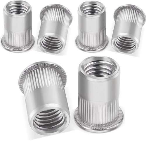 Lohill 20 Stück Nietmuttern M8, Nietmuttern Edelstahl Gewindenieten, Befestigung Nietmuttern Set, Gewindenieten M8 Blindnietmuttern Nietmutter für Metall, Kunststoff, Glasfaser