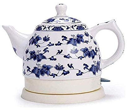 Teiera elettrica in ceramica da 1 litro Bollitore per acqua Caldaia Dispositivo per il riscaldamento dell'acqua Teiera Bollitore elettrico Spegnimento automatico Safehappy