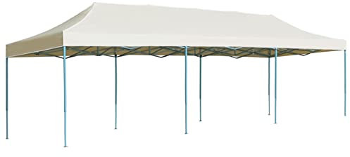 Rantry Faltpavillon Pop-Up 3 x 9 m Creme, Außenpavillon für Garten, Balkon, Terrasse, Gartenpavillon, faltbar,