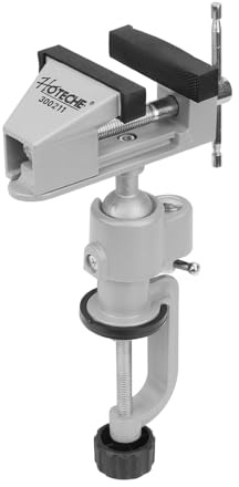 Hoteche 3-Inch Universal Table Vise with 360° Swivel Base, Heavy Duty Aluminum Bench Clamp for Precision Work, Adjustable Jaw Opening 2-Inch, Ideal for Woodworking, Metalworking, and DIY Projects
