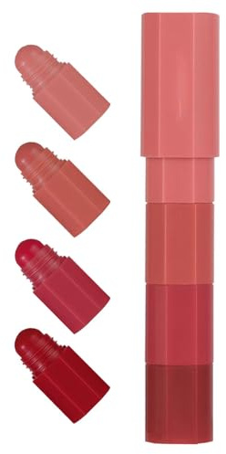Juego de colores de labios, juego de pintalabios mate - Juego de esmalte de labios - Juego de maquillaje de lápiz labial mate resistente al agua de 4 piezas, juego de brillo de labios portátil de larg