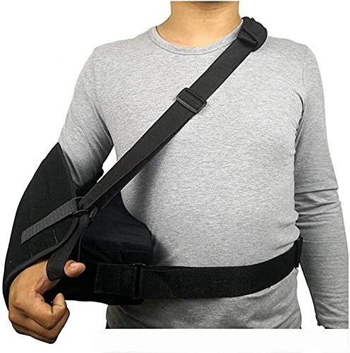 Soportes de brazo ajustables Apoyos de codo, cabestrillo de brazo izquierdo o derecho con eslingas de abducción de hombro de almohada inmovilizan el hombro y aceleran la curación(Size:Leftarm)