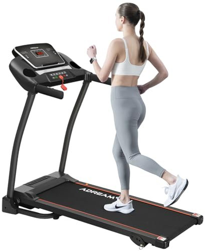 Folding Treadmill with 3 Incline Levels, ADREAM 2.5HP Electric Treadmill for Home Office, Indoor Walking Running Machine with LCD, Cup Holder