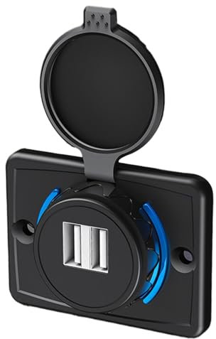 Kioriur - Toma USB para camping-Car (3,1 A) - Panel de puertos USB RV - Conector USB para coche, estación de carga USB, adaptador de salida USB de repuesto con tapa para ATV Bus