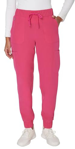 Hanes Scrubs Cargo, Healthcare Scrub Joggers for Women, Moisture Wicking Pantalones de Traje médico, Rosa Fucsia, L para Mujer