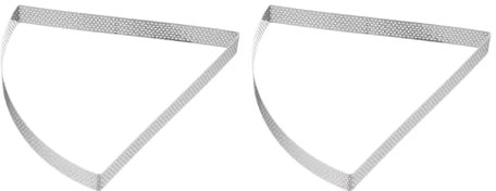 sourcing map 2 anillos perforados para tartas de 7.1 pulgadas, de acero inoxidable en forma de abanico, anillo de tartaleta antiadherente para pulir pasteles, mousse, anillo de postre grueso,