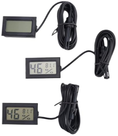 Reinscer Digital Thermometer Hygrometer with Probe Indoor Temperature Humidity Meter Hygrometer Gauge for Incubator Reptile Plant