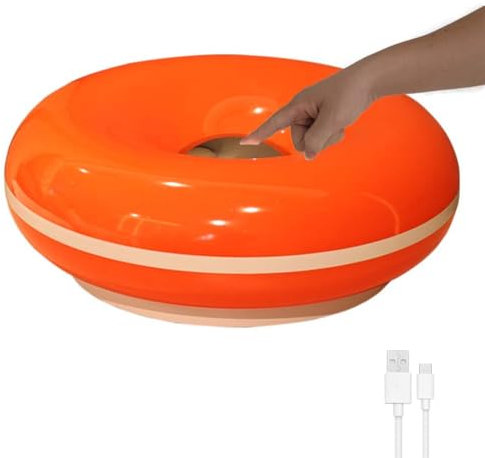 AoLa Orange Donut Lampe LED Akku Tischlampe Touch Dimmbar mit USB Aufladbar Tischleuchte Modern Rund Donut Design Kabellos Nachtlicht mit Acryl Lampenschirm für Kinderzimmer Wohnzimmer,Orange