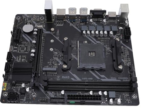 Diyeeni B450 Motherboard AM4 DDR4 Motherboard per Ryzen 1a 2a 3a 5a Gen, PCI E X16 Slot per Schede Grafiche, M.2, 4*Porte SATA 3.0, HDMI E VGA, 5.1 Surround, RJ45