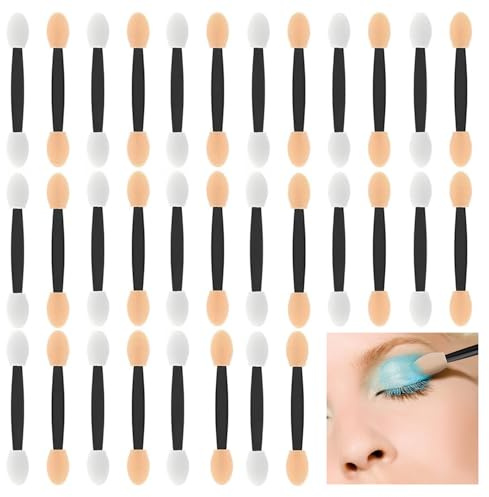 100PCS Eyeshadow Applicators, Sponge Eyeshadow Applicators, Eye Shadow Applicator,Eye Shadow Makeup Tools, Disposable Dual Sided Eyeshadow Brushes, for Eyeliner Eye Makeup Arts Crafts Art Beauty Tool