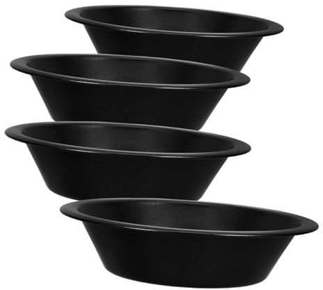Gatuida 4 Pezzi Teglie Mini Antiaderenti per Crostate per Torte e Tartine Design Rotondo per Uniforme per Piccole Porzioni e Facili