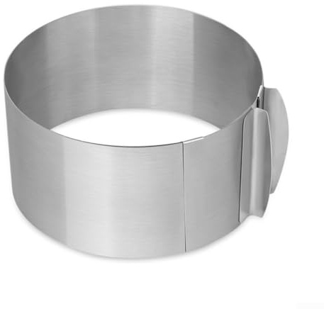 Cercle de cuisson en acier inoxydable avec anneau de mousse télescopique réglable en hauteur pour création de dessert