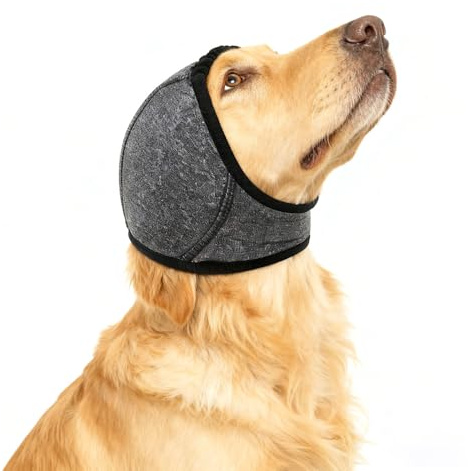 XFSRG Ohrenschutz Hund Geräuschreduzierung und Schutz Weiches Bequemes Verstellbare Haustiere Ohrenschützer für Angstlinderung Beruhigung(Grau/S)