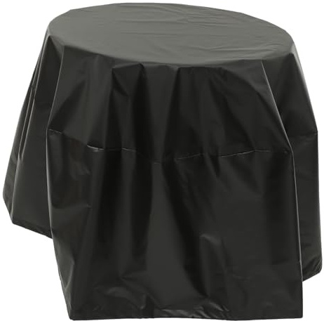 Alasum Cubierta para Barbacoa Redonda Exterior para Patio y Jardín, Protectora contra Lluvia y Rayos UV, Tamaño Ajustable Resistente para Fogatas Al Aire Libre