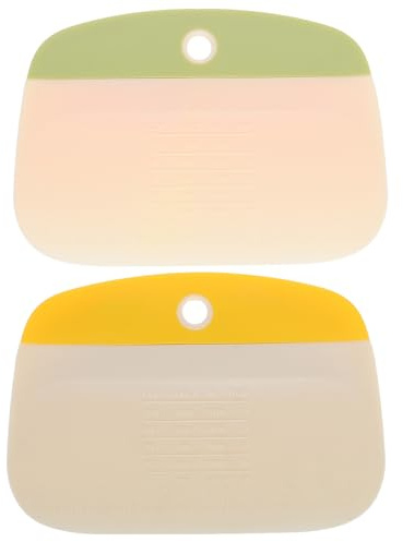 Lurrose 2 Pezzi Raschietto da Cucina in Plastica per Pane e Impasto con Taglio Preciso Ergonomico e Resistente in PP Strumento Essenziale per Pasticceria e Pizza Te