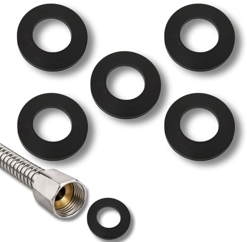 1/2 Inch BSP Rubber Hose Washers - Pack of 5 | Tap connector seals for garden, washing machine and dishwasher hoses