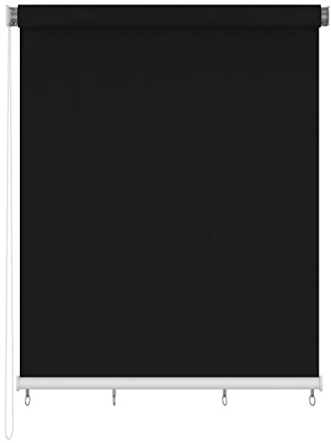 QJBSAVVA Toldo vertical exterior para balcón y terraza, HDPE protección visual y protección solar, estor vertical resistente a la intemperie, tejido para porche y pérgola, negro, 220 x 230 cm