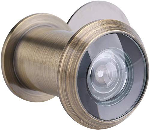 Zerodis Mirilla para Puerta, Visor de Puerta de Seguridad Vidrio óptico de La Seguridad Casera Visor Granangular del Alcance de La Puerta de La Mirilla de 220 Grados(Bronze)
