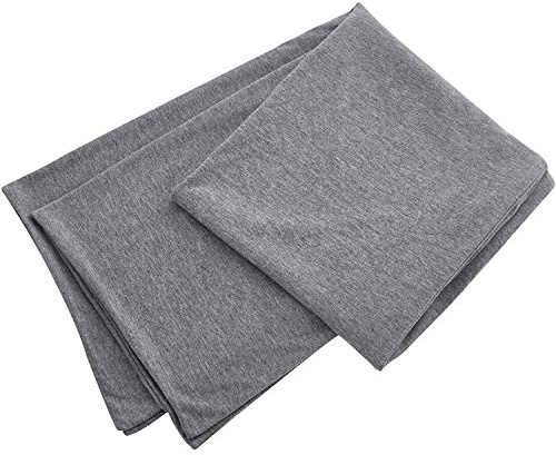 Oubonun 100% Jersey Cotton Bolster Pillow Cover with Zipper Luxury Soft Removable Long Fuzzy Knitted (Grey, 54x137cm)
