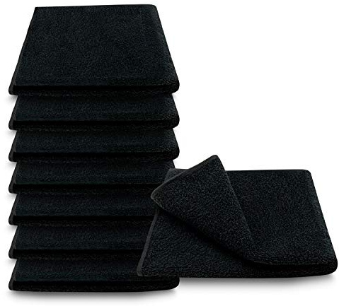 ARLI 8X Gästetuch 30 x 50 cm schwarz 8er Set Pack Gästetücher Handtuch 100% Baumwolle 8 Handtücher hochwertige Frottier klassischer Design praktisch mit Handtuchaufhänger Aufhänger