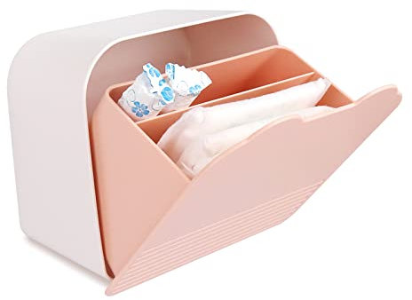 Damenbinden Box,Kunststoff Hängen Tampon Aufbewahrung Box 15.5*15.5*9cm Damenbinden Organizer für Badezimmer für Mädchen, Frauen, Damen (Rosa)