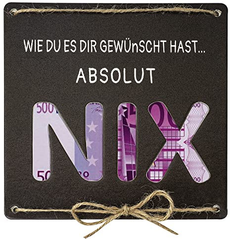 USEAMIE Geldgeschenk als Grußkarte NIX - Geburtstag Reise Urlaub Hochzeit Originelle kreative Geschenke - Geschenkkarten zu Weihnachten, Geburtstag oder Hochzeit für Damen und Herren