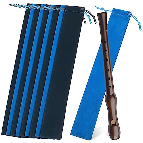 BIUDECO 10stücke Flötentasche Aus Weichem Wildleder Mit Kordelzugverschluss Wiederverwendbarer Samtbeutel Für Sopran-blockflöte Klarinette Mundharmonika Und Musikinstrumenten Zubehör Schwa