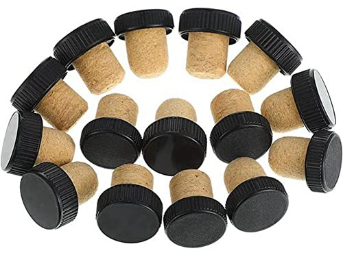 Anlayliay 50Pcs Cork Plugs Cork Stoppers Tasting Corks T-Shape Wine Corks with Plastic Top Wooden Wine Bottle Stopper Bottle Plugs
