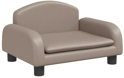 vidaXL Hundebett, Hundekissen mit weicher Polsterung, Hundesofa Hundecouch für kleine Hunde Haustiere, Haustierbett Katzenbett, Cappuccino Braun Kunstleder