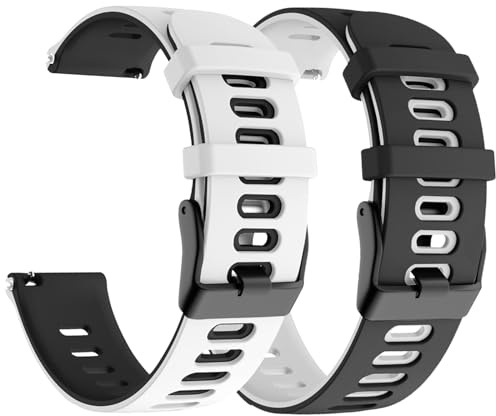 RoYiio Correa de Reloj 20mm 22mm Silicona | Correa de Reloj Silicona Bicolor Moda, Transpirable, Suave Cómoda, Deportiva/Informal Correa de Repuesto para Hombres/Mujeres