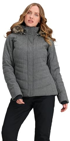 Obermeyer Womens Tuscany II Winter Jacket, Insulated and Waterproof Breathable for Snow and Ski, Grey Charcoal, Size 4