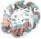 Babynest Neugeborene Nestchen Baby 75 x 45 cm – Plüschstoff Kuschelnest mit Zopf Kissen zerlegbares Set zweiseitig Babynestchen Babybett Afrika