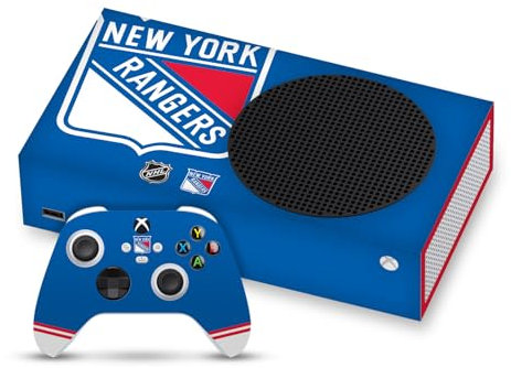 Head Case Designs Offizielle NHL Übergroß New York Rangers Vinyl Haut Gaming Aufkleber Abziehbild Abdeckung kompatibel mit Xbox Series S Console and Controller Bundle