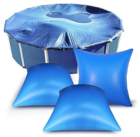 Coussin Piscine Hivernage Carré 4×4ft, Coussin Gonflable Piscine Hivernage, Ballon Hivernage Piscine Hors Sol Hiver, Flotteur Hivernage Piscine, Accessoires Spa Oreiller de Piscine (3 Pièces)