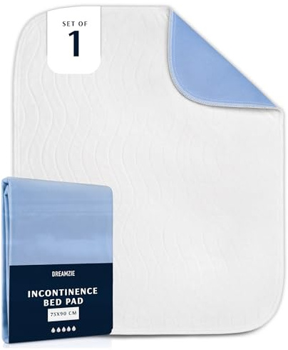 Dreamzie - Alèse d'Incontinence 75x90 cm (Lot de 1) - Imperméable | Certifié OEKO-TEX · Protège-matelas Lavable en machine à 90°C · Réutilisable · Couvre matelas Anti-dérapant · Absorbant