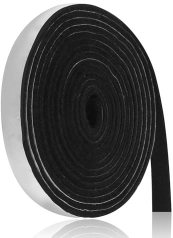 Cinta de Sellado Autoadhesiva Resistente al Calor para Hornos, Chimeneas y Estufas, 3 Metros de Largo, 3 mm de Espesor, Tira de sellado resistente al calor para Barbacoas y Ahumadores, Negro