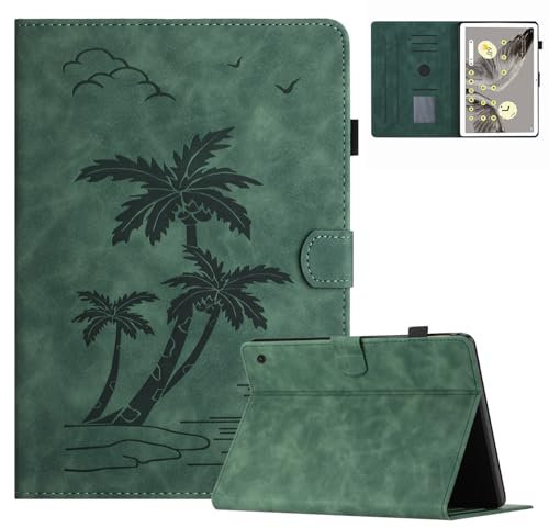 Oduio Hülle für Google Pixel Tablet 2023 11 Zoll Premium PU Leder Multi-Winkel Folio Schutzhülle mit Kartenschlitz und Stand Funktion, Grün