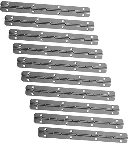 OKUMEYR 10pcs Long Hinge Piano Hinge for Wooden Box Continuous 180 Degree Rotation Heavy Duty