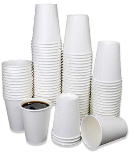 Sunrise Packaging 1000 x 7oz White Paper Cups | Eco-Friendly, Disposable, Leak-Resistant Drinking Cups for Hot & Cold Beverages