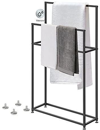 asdchZen Handtuchständer Matt, Freistehendes Metallbadezimmer, Badewannen-Trockenständer, Aufbewahrungs-Organizer, Waschlappenhalter (85 X 20 X 110 cm)