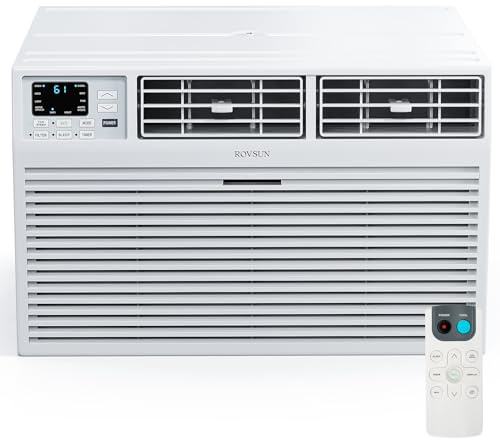 ROVSUN 8000 BTU Through the Wall Air Conditioner with Remote Control, 4-in-1 Wall AC Unit, Heater, Dehumidifier & Fan with Timer for Bedroom, Apartment, Dorm up to 350 Square Feet, 115V